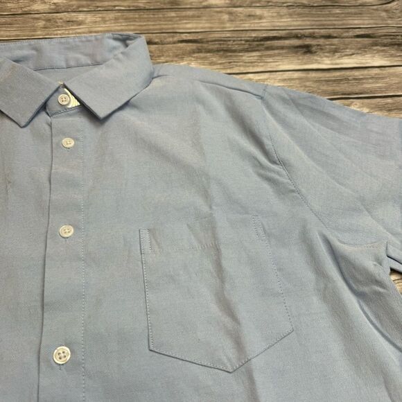 PX Men's Long Sleeve Button Up Dress Shirt M Med Medium Light Baby Blue NEW NWT - Picture 4 of 11